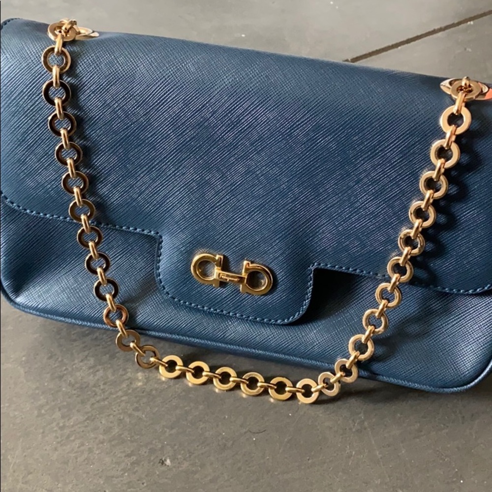 Salvatore Ferragamo Shoulder Bag with Gold Chain